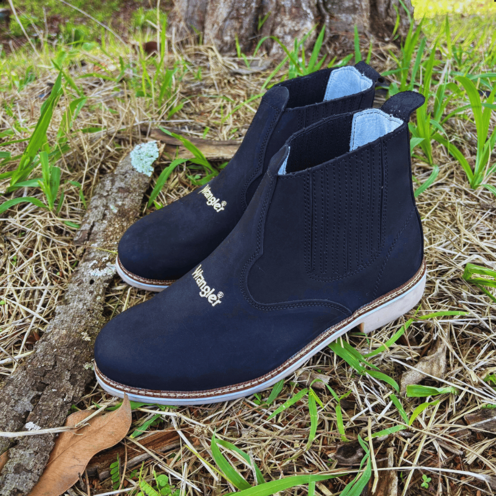 Butina de Couro Legítimo Cowboy Wrangler Botina Rural Masculina ...