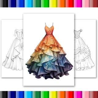 Desenhos para colorir adulto e infantil Vestidos da Era Vitoriana vol1 em folhas soltas A4 em Oferta na Shopee