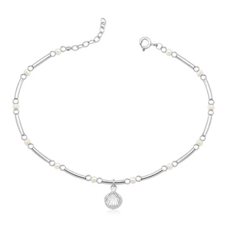 Tornozeleira Feminina de Prata 925 Concha Pendente em Oferta na Shopee