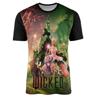 Camisa Filme Wicked Poster Musical Elphaba Glinda Ariana Grande