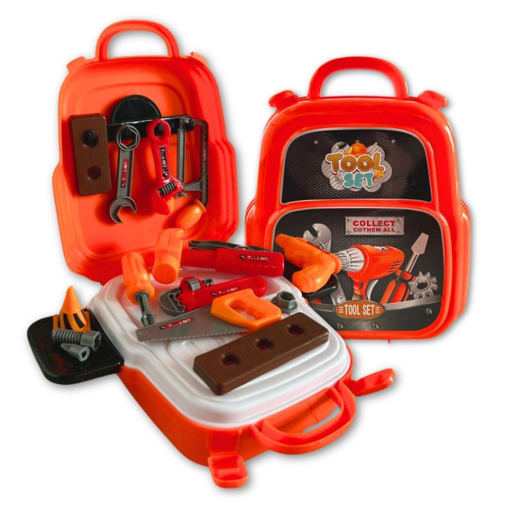 Kit Maleta de Ferramentas Brinquedo 22 Peças Mochila Tools Set Infantil ...