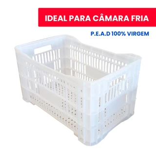 Caixa Plástica Mercado Hortifruti Empilhável Multiuso Organizadora Reforçada Frutas Legumes Verduras