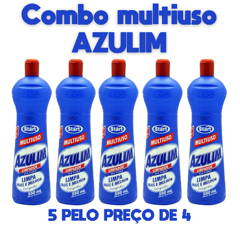 Kit 4 Multiuso AZULIM ORIGINAL Azul 500ml | Shopee Brasil