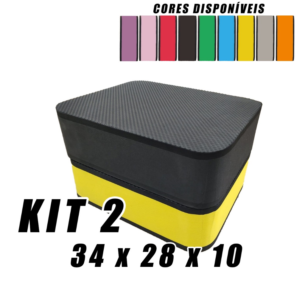 Step KIT 2 UNIDADES - 34 X 28 X 10 Para Exercíos Fitness Aeróbico ...