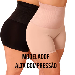 Bermuda Modeladora Anágua Cinta Short Feminino Modelador Alta Compressão Reduz Medidas pos parto em Oferta na Shopee