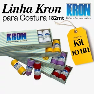 KIT DE LINHA PARA COSTURA KRON - 10 retrós de 182m cada em Oferta na Shopee