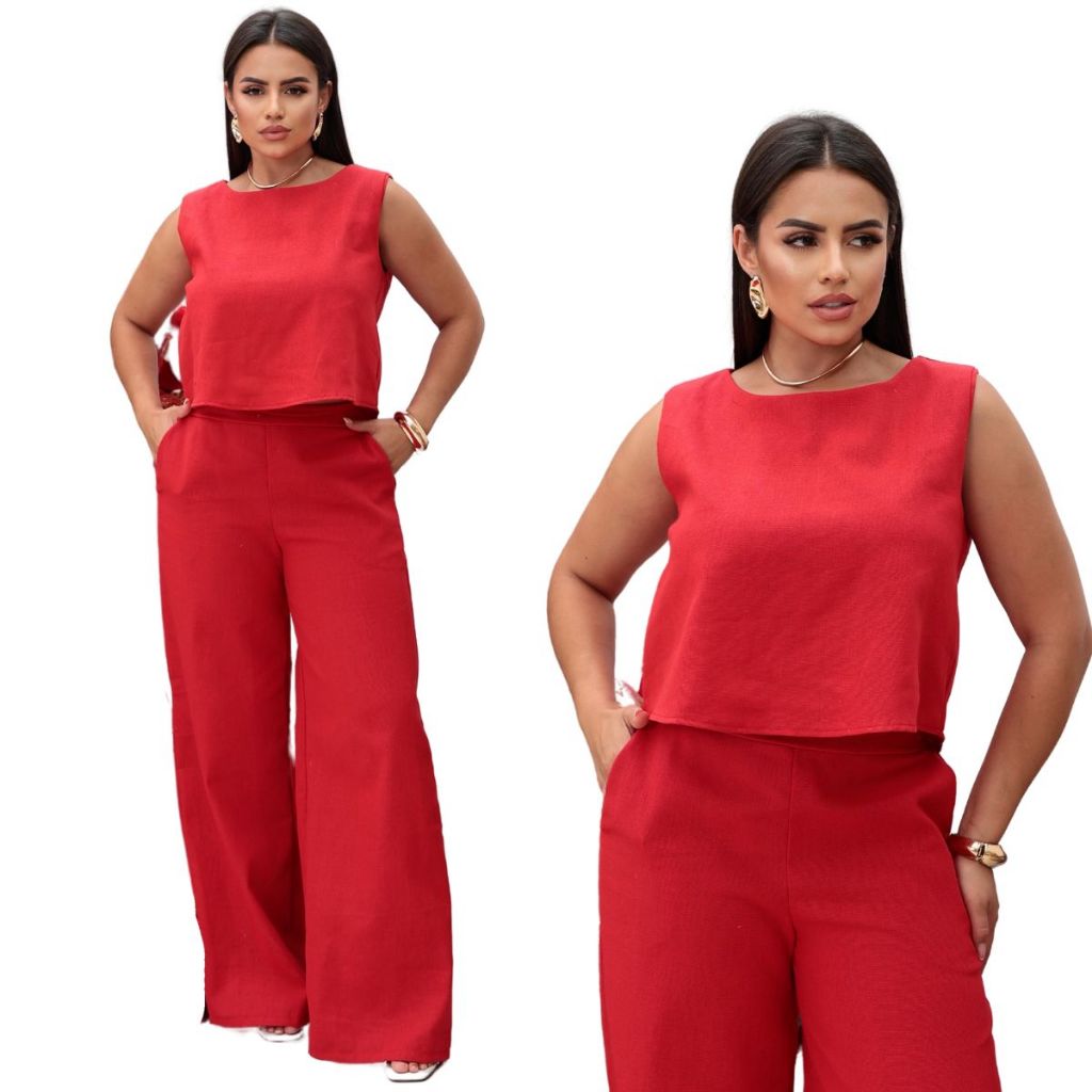 Conjunto alfaiataria de linho: calça e blusa — foto 5