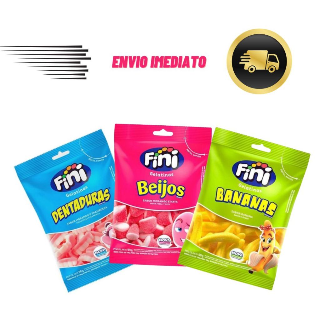 kit C/ 3 Pacotes de Bala Fini Sortidos Sabores Variados 90g cada ...