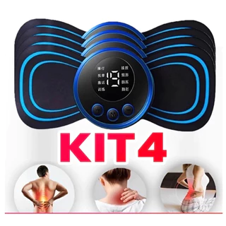 Kit Mini Massageador Elétrico Portátil Recarregável Cervical EMS Alivia Dores Corpo Pescoço Coluna Pernas ombro