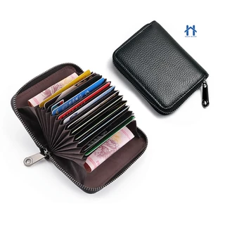 Bolsa Feminina Porta Cartões com Zíper Multi-slot Couro Colorido em Oferta na Shopee