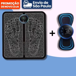 Kit Mini Massageador E Tapete Portátil Recarregável Dor Pescoço Coluna Pernas alívio da dor ferramenta ombro perna massa em Oferta na Shopee