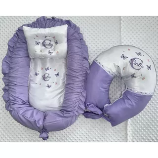Ninho Redutor + Almofada + Travesseiro PERSONALIZADO COM NOME DO SEU BB !!! em Oferta na Shopee