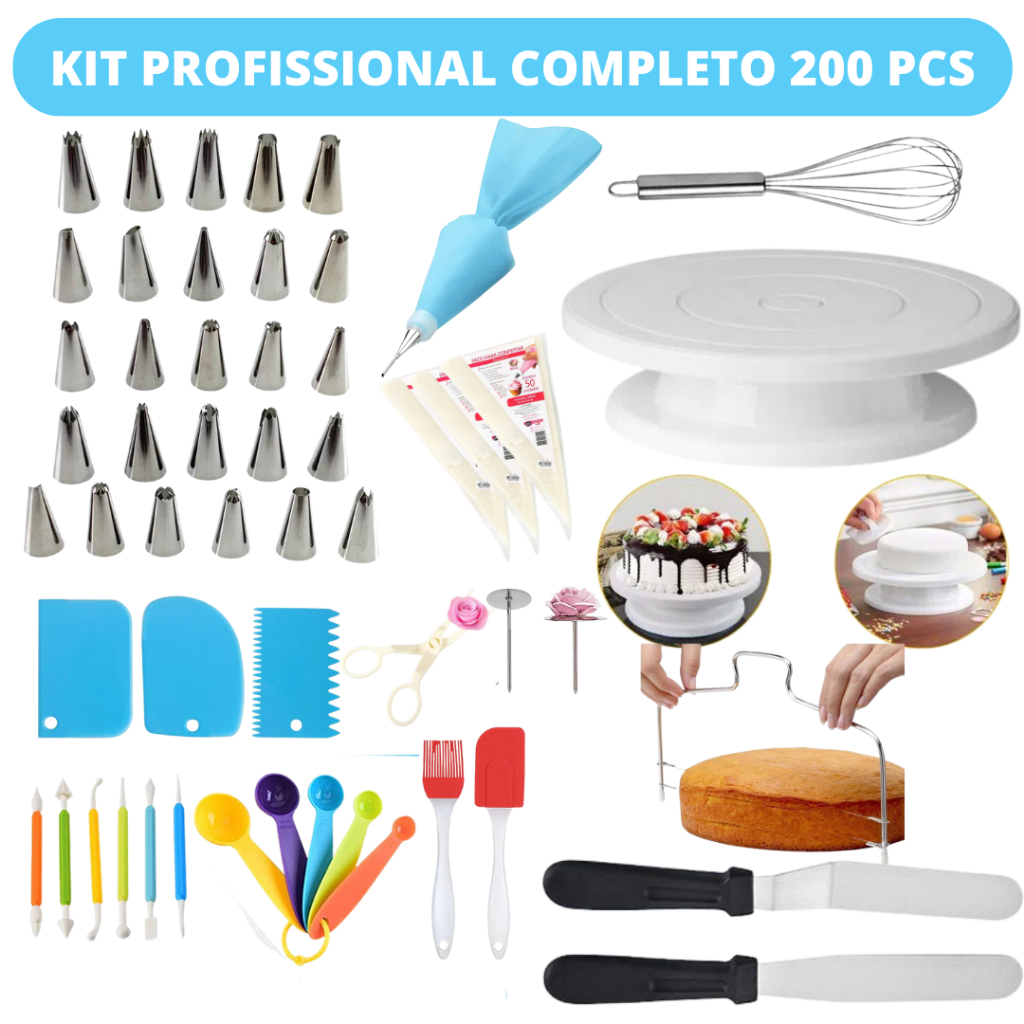 Kit Confeitaria Profissional 200 Peças Bailarina Giratória B