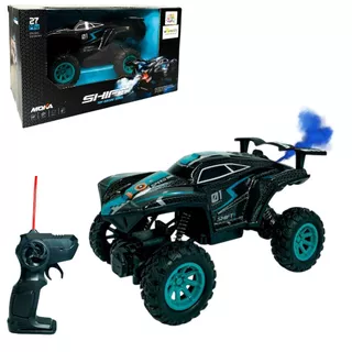 Carrinho de Controle Remoto 4x4 Recarregável USB Anda Na Terra Jeep Off Road Solta Fumaça