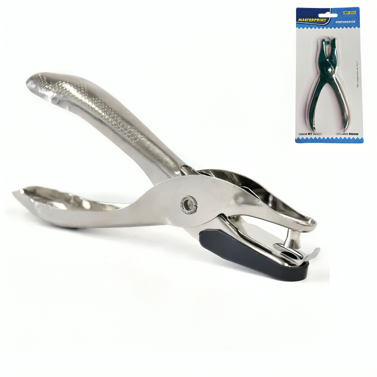 Perfurador Furador Papel Alicate em Metal Aço Resistente 1 Furo MasterPrint EVA Scrapbook