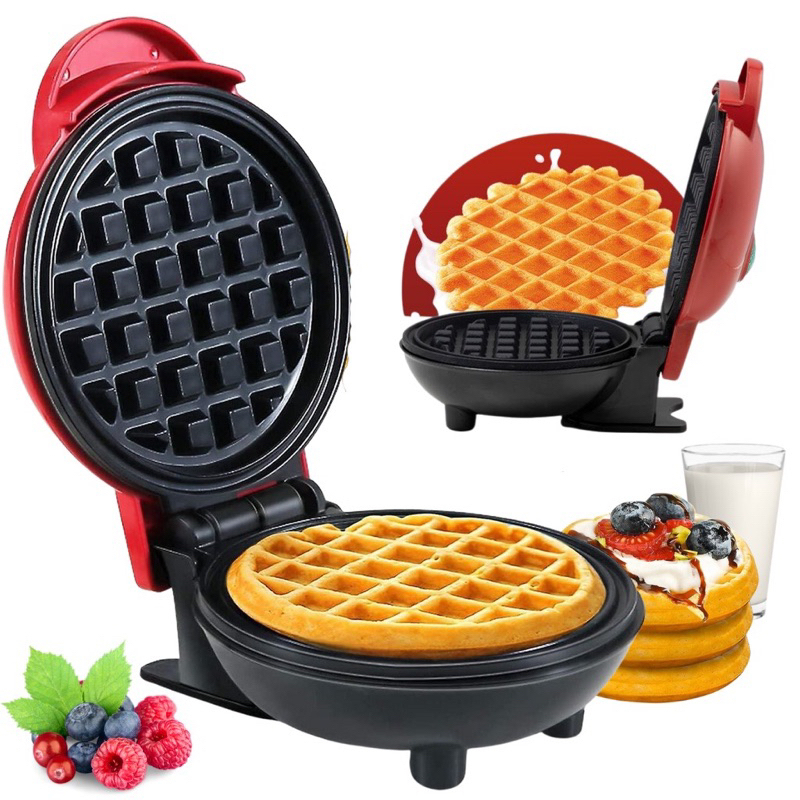 Mini Máquina de Waffles Elétrica Casa Cozinha Fazer Waffle Panquecas Automático 110v