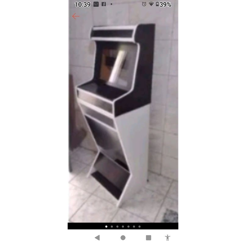 Gabinete Fliperama Bartop + Mesa Base Toda Black ( são duas peças)