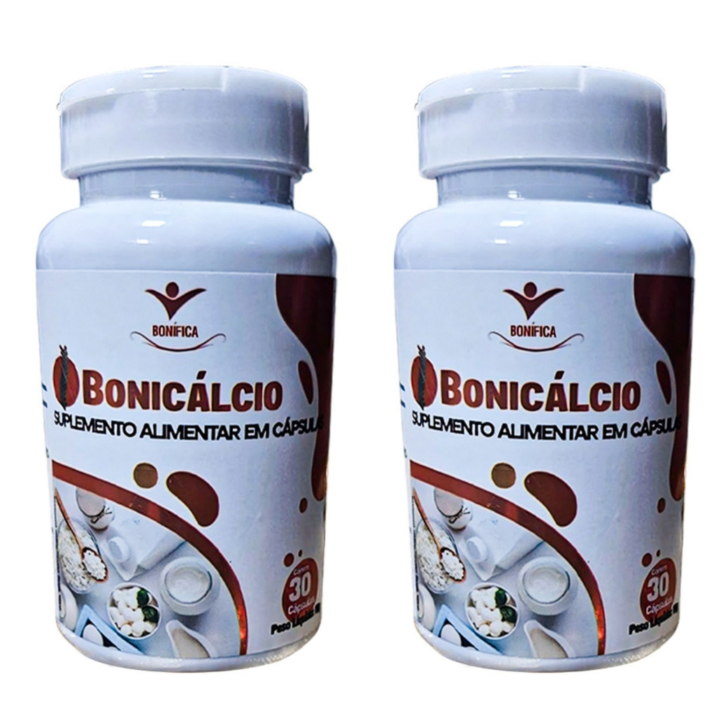 2 Potes De Bonicálcio Suplemento Alimentar Bonifica - 100% Natural 60 ...