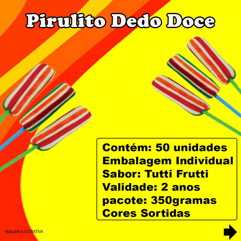 Pirulitos dedo doce sabor tutti frutti | Shopee Brasil
