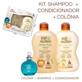 Kit Shampoo Condicionador Colônia Sem Álcool 30 ml - Cuidado Natural e Delicado para Seu Bebê 430ml em Oferta na Shopee