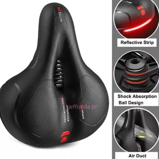 Molas Assento de Bike Vazado Anatômico Gel Super Confortável com Fita Refletiva de Segurança