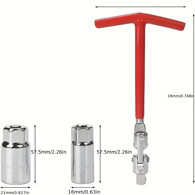 Chave de Vela Universal Articulada 16mm/21mm para Carros e Motos - foto 2