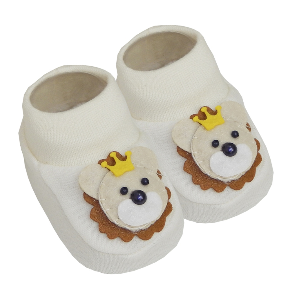 Sapatinho Bebê e Infantil Tipo Pantufa Meia Decorada de a
