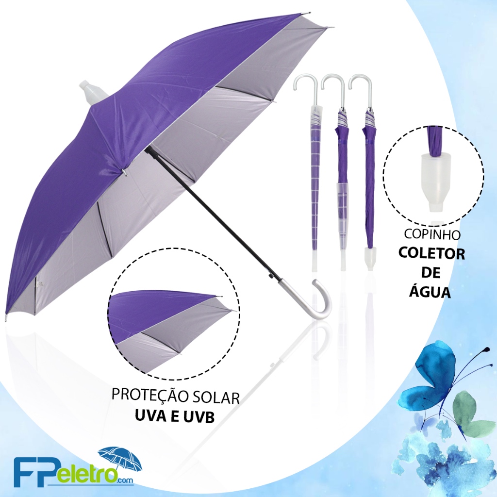 Guarda Chuva Automático Reforçado com Copinho E Proteção Solar | 0213 ...