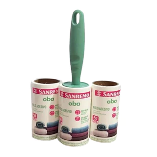 Kit Rolo Adesivo para Pelos com 2 Refis Oba Sanremo 3 unidades - LEVE MAIS PAGUE MENOS em Oferta na Shopee