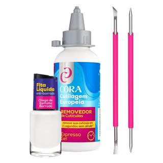Kit Completo Cuidado Cutículas: Fita Líquida Removedor Gel Cora  2 Instrumentos Silicone Bella Inox em Oferta na Shopee