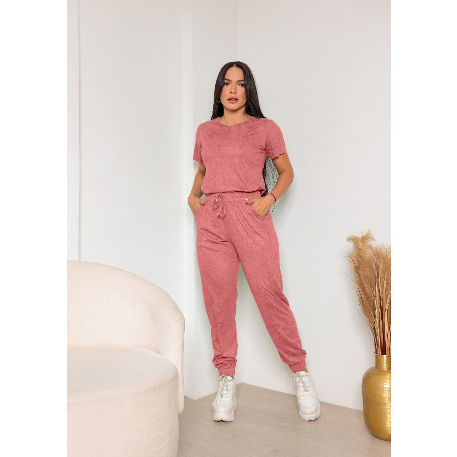 Conjunto Feminino Estampado - Rosa Chiclé - Moda Feminina A Partir De R$15