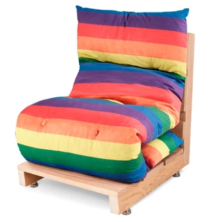 Futon Almofada Dobravel De Espuma Solteiro Suede Colorido BF Colchões