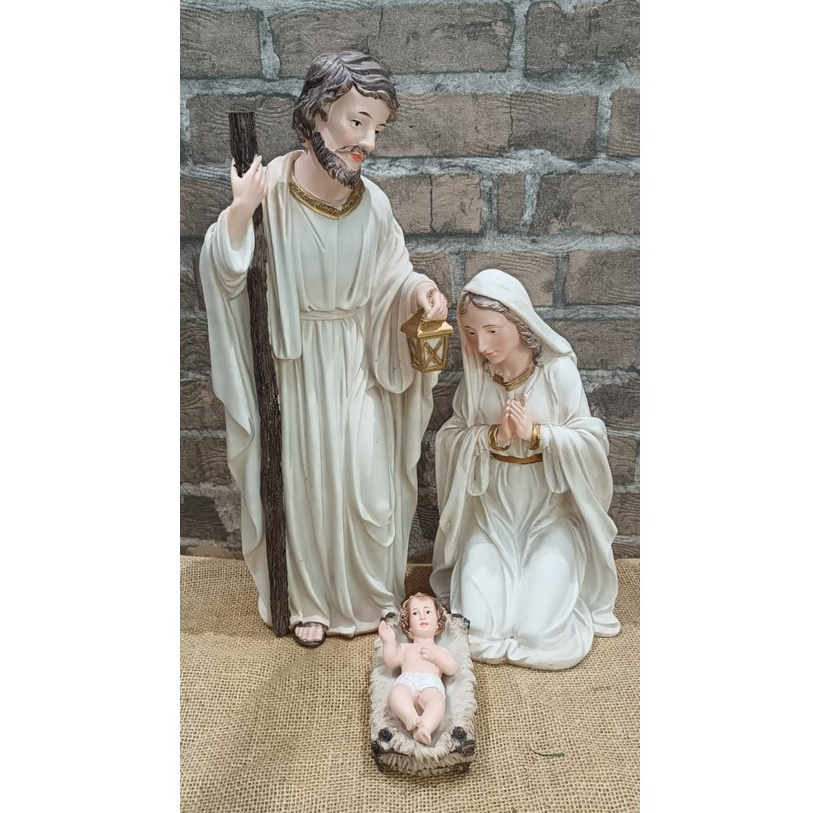Presépio Sagrada Familia Marfim de Resina 45cm 3peças