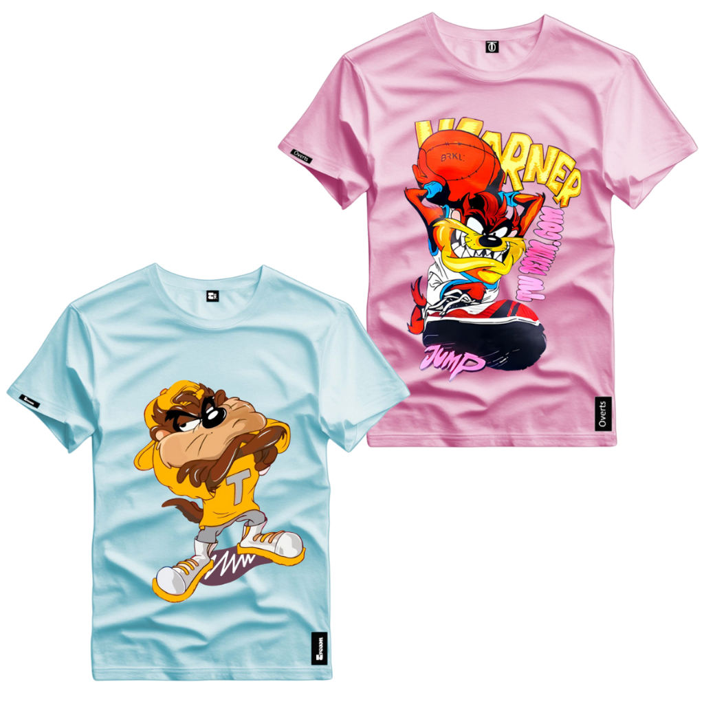 Kit 2 Camiseta Unissex Taiz Mania Personagem Desenho Animado