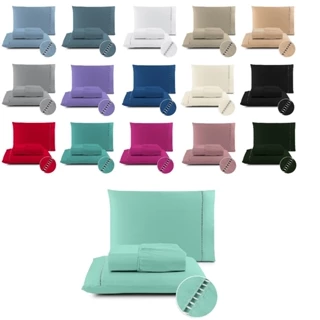 Jogo de Lençol 400 Fios Cama Solteiro Casal Queen King E Berço Micropercal Ponto Palito em Oferta na Shopee