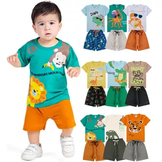 Kit Sortido 10 Peças de Roupas Bebê Menino Infantil (5 conjuntos) Ou 6 Peças de Roupas Bebê Menino Infantil(3 conjuntos)