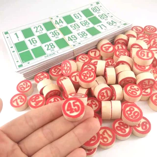 Jogo De Bingo com 90 Pedras Em Madeira 48 Cartelas numeradas em Oferta na Shopee