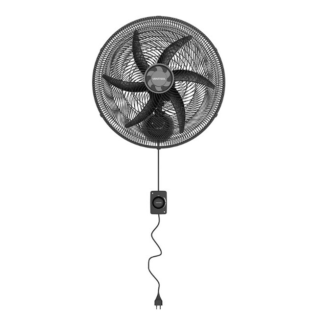 Ventilador de Parede Oscilante Ventisol Monta Fácil 50cm 220v 135W Preto