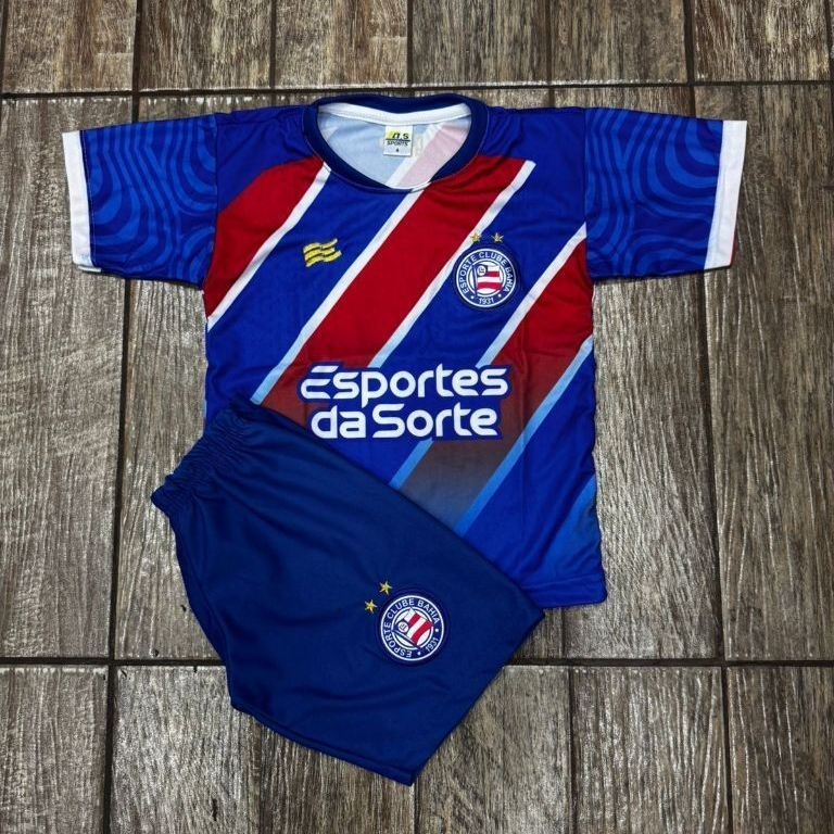 Kit Conjunto Infantil Time De Futebol Crian A Bahia Tradicional Novo