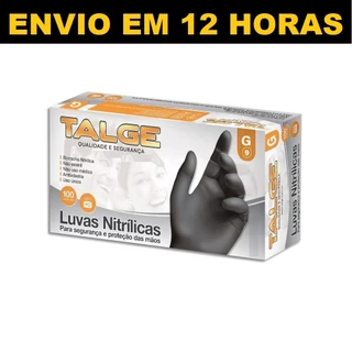 Luva Descartável Nitrílica Preta Black Sem Pó 100 Unidades Talge em Oferta na Shopee
