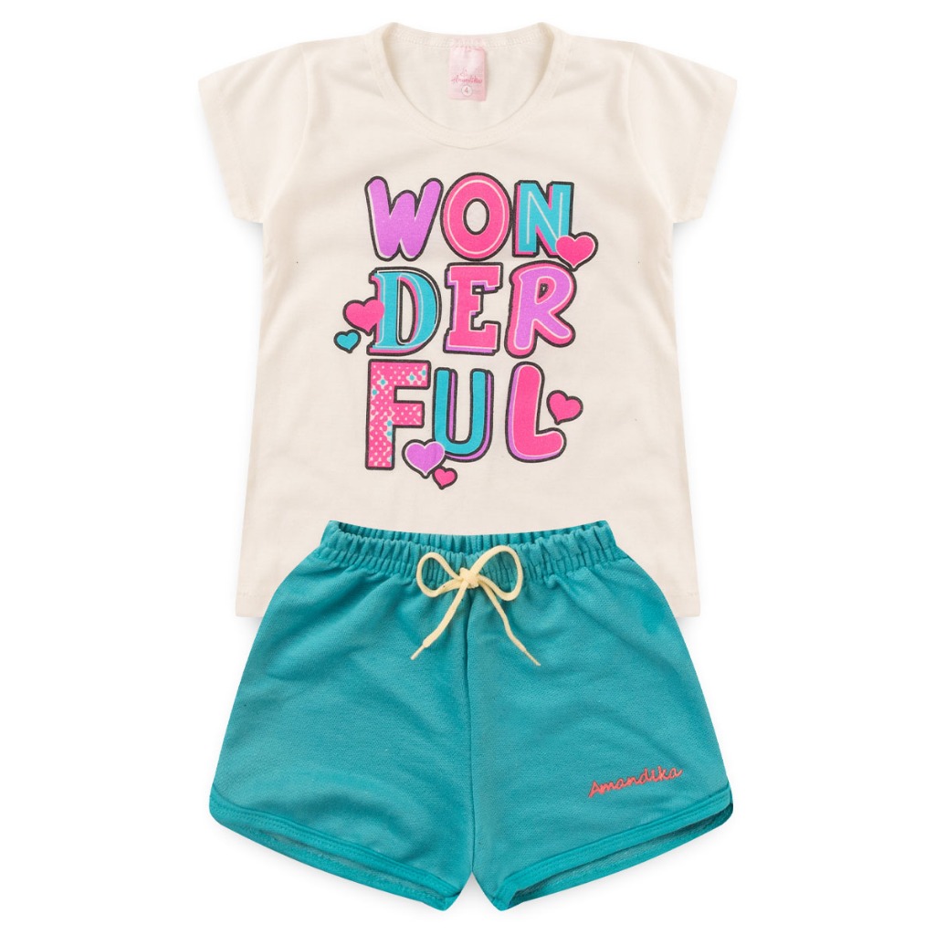 Conjunto Infantil Menina Roupa de Criança Feminina Short e Baby look ...