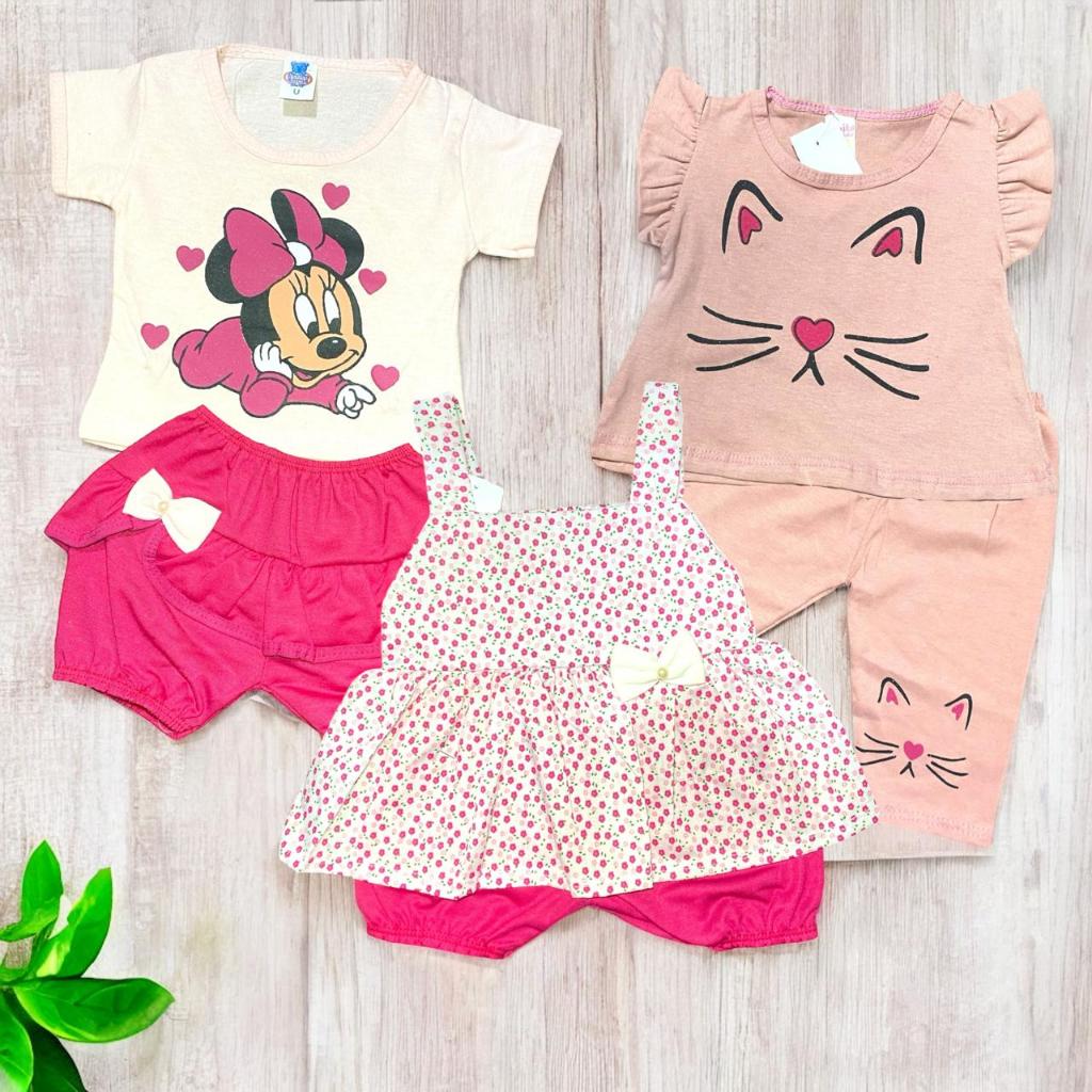 Kit Conjunto Feminino de Verão para Bebê Menina 2 Peças Roupa Infantil ...