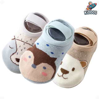 Kit 3 Pares de Meias Sapatilha Antiderrapante Algodão Infantil Bebê Recém Nascido Menina Menino RN