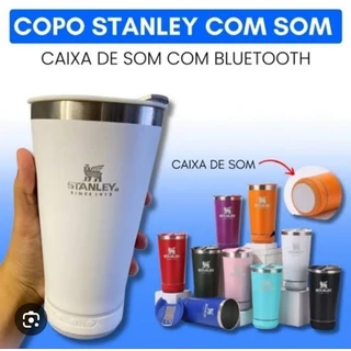 Copo térmico com caixa de som Bluetooth PERSONALIZADO COM SEU NOME E LOGO.