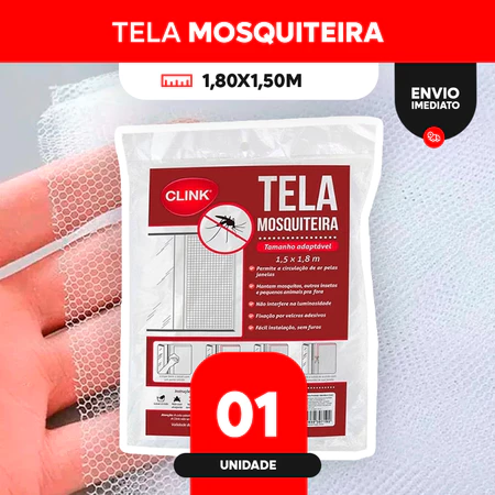 Kit telas mosquiteira anti insetos grande ajustável 1,80mx1,50m