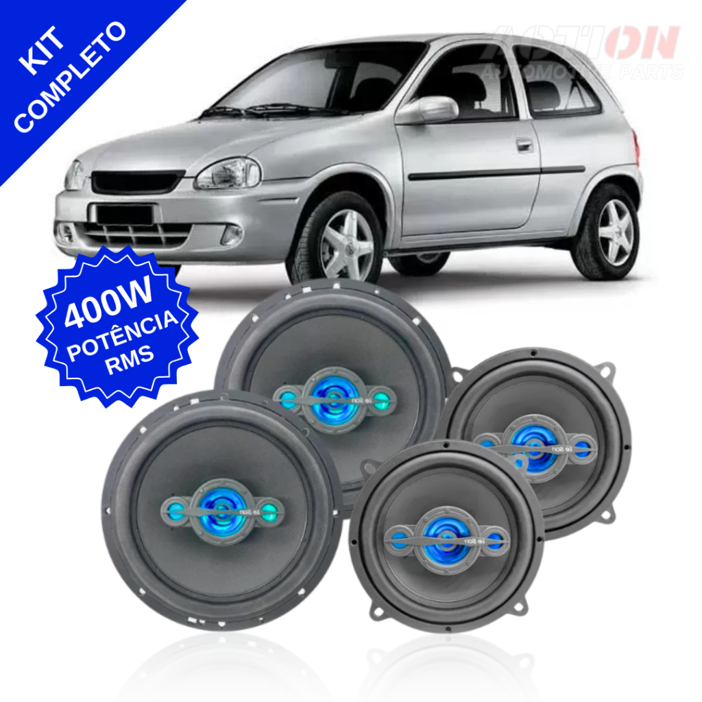 Kit 4 Alto Falante Porta Dianteiro e Traseiro 400w rms Par GM