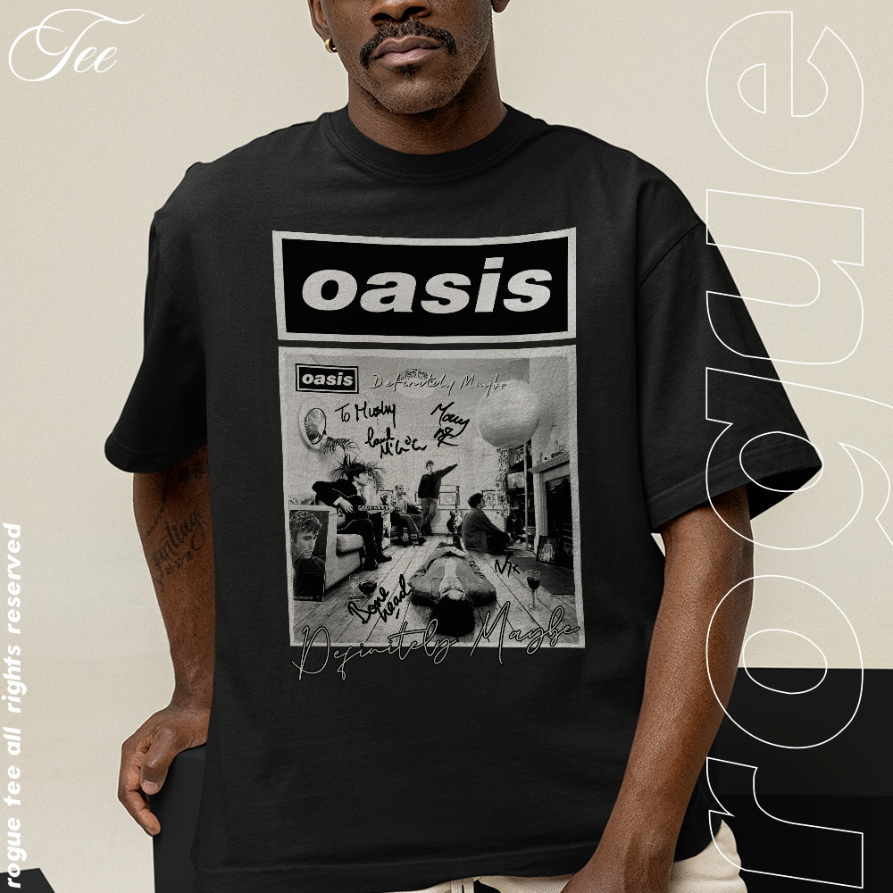 Camiseta Basica e OVERSIZED Oasis Banda Inglesa Rock Definitely