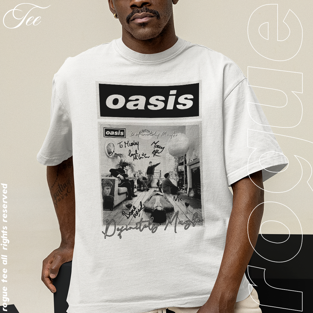 Camiseta Basica e OVERSIZED Oasis Banda Inglesa Rock Definitely