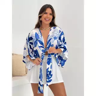 BLUSA MORCEGO - cropped feminino tendência inspiração tropical tucano flores