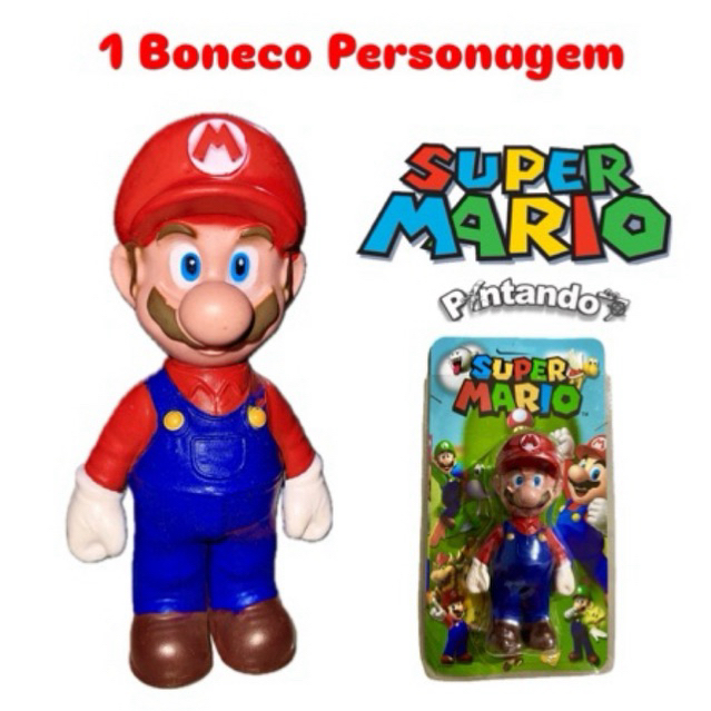 1 Boneco Personagem Super Mario Brinquedo Infantil em Oferta na Shopee